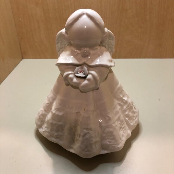 Ceramic Faceless Angel Figurine with Rose in Hands 10" - Picture 8 of 10